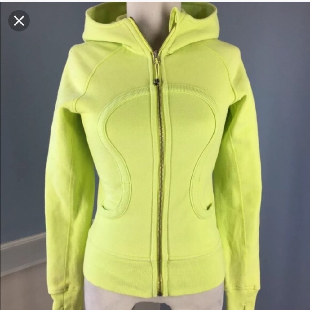 Lululemon lime green scuba jacket